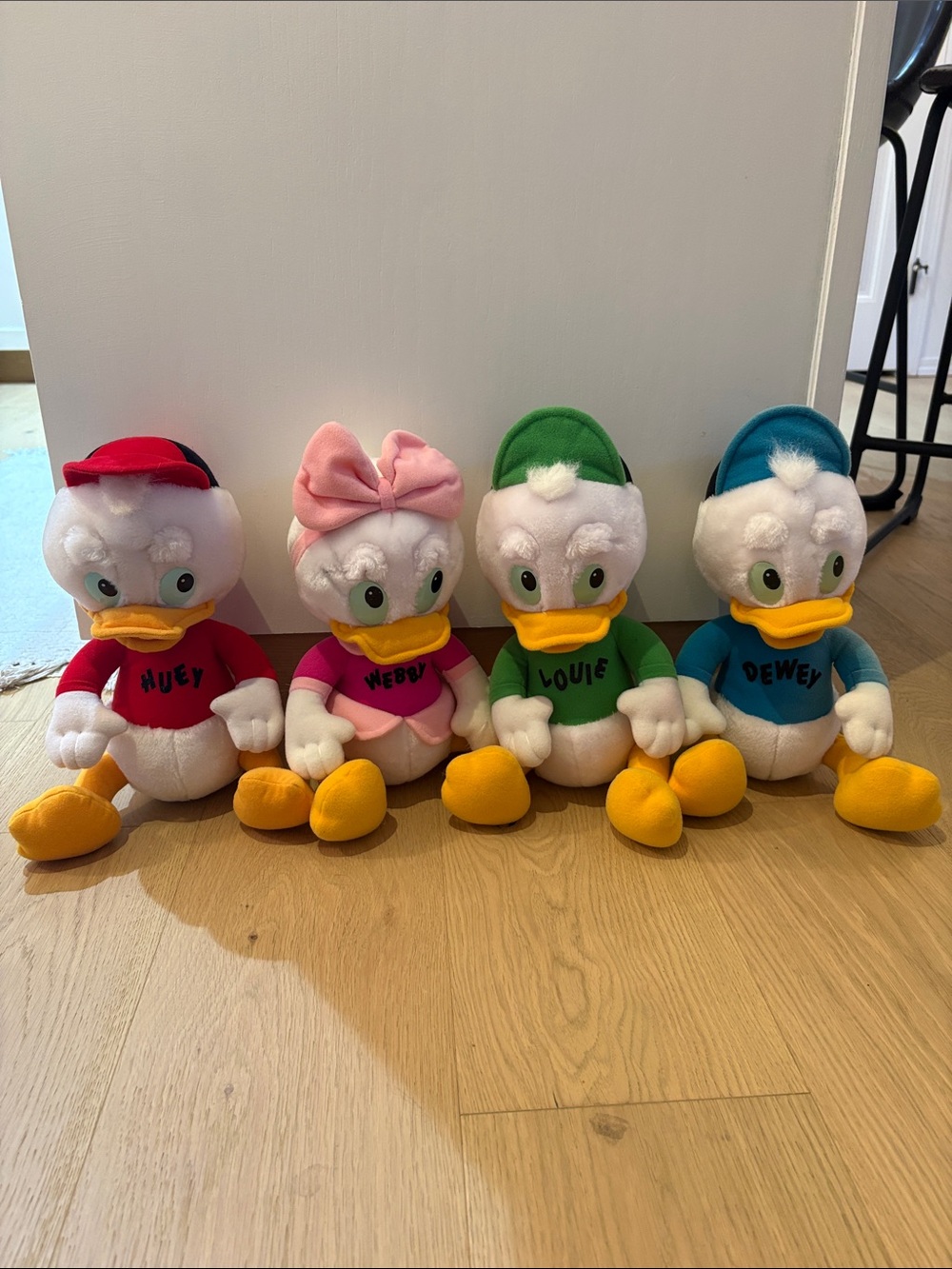 Vintage 1986 Disney Huey Dewey Louie Webby 14” Plush Set of 4